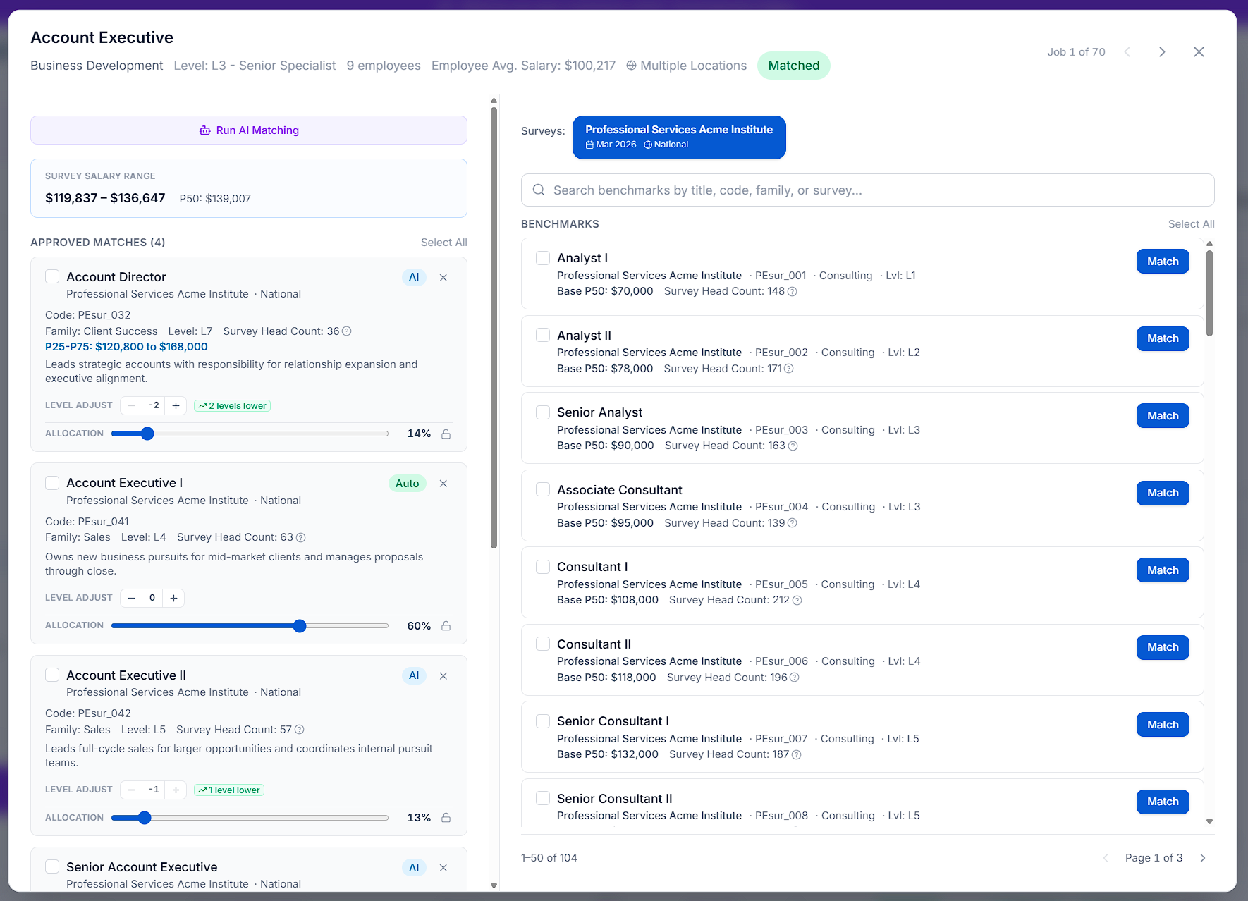 Survey Matching with AI