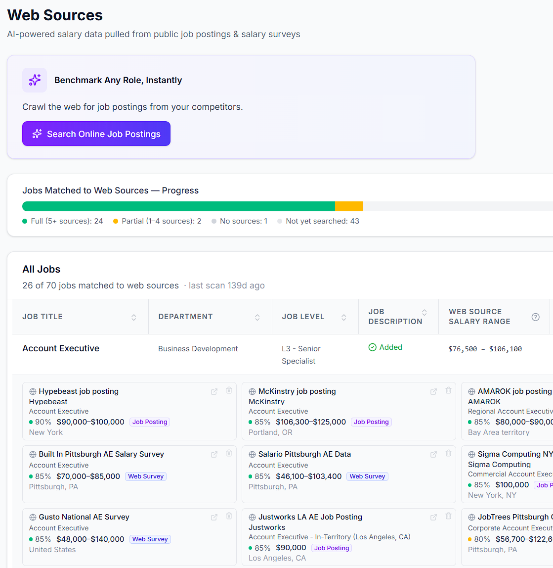 Benchmark Job Postings Automatically