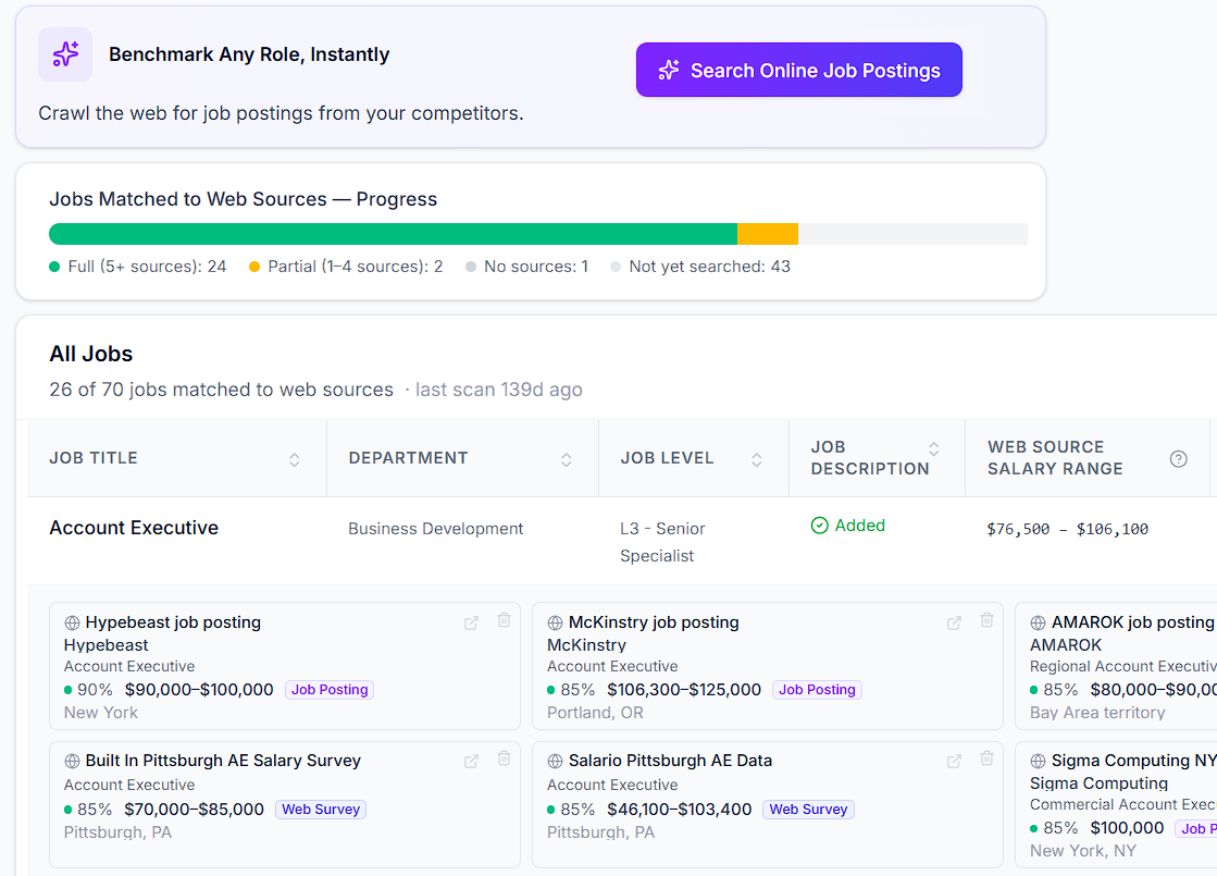 Benchmark Job Postings Automatically